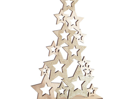 Kerstboom houten decoratie H. 59cm