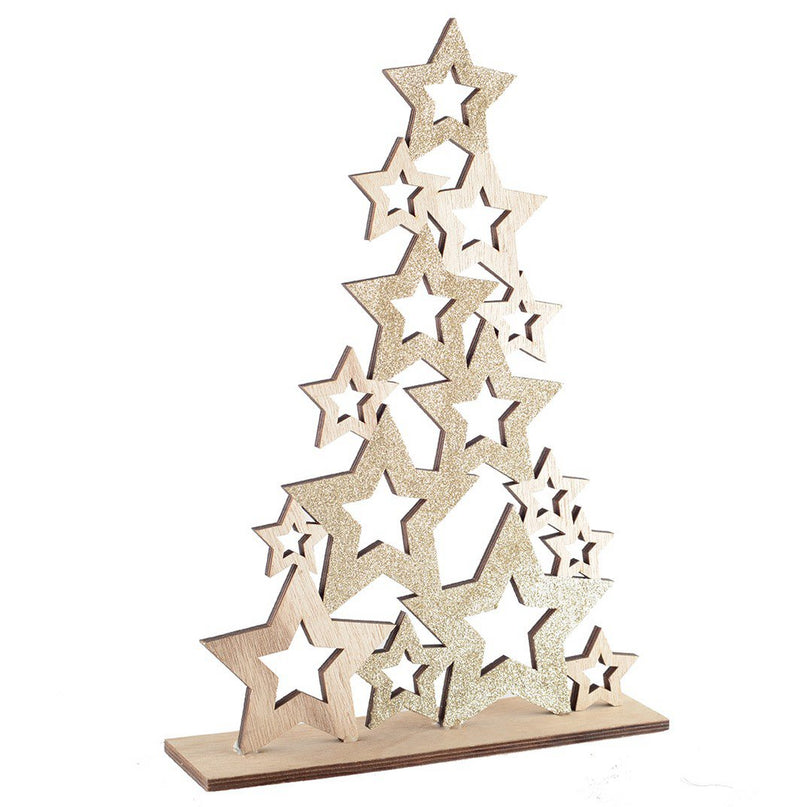 Kerstboom houten decoratie H. 59cm