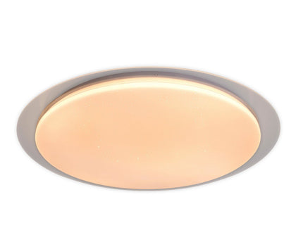 LED -plafondlamp "Locarno" Ø 46 cm, gemaakt van metaal en acryl met kristaleffect in wit, lichttemperatuur verstelbaar via afwisselende schakelaar