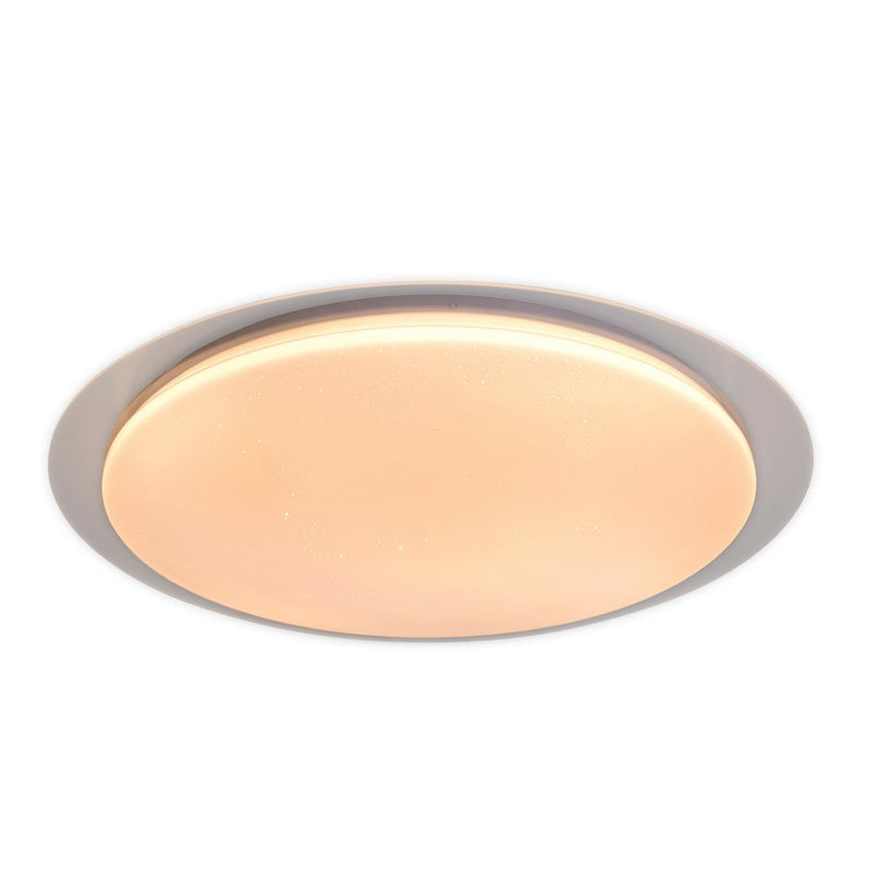 LED -plafondlamp "Locarno" Ø 46 cm, gemaakt van metaal en acryl met kristaleffect in wit, lichttemperatuur verstelbaar via afwisselende schakelaar