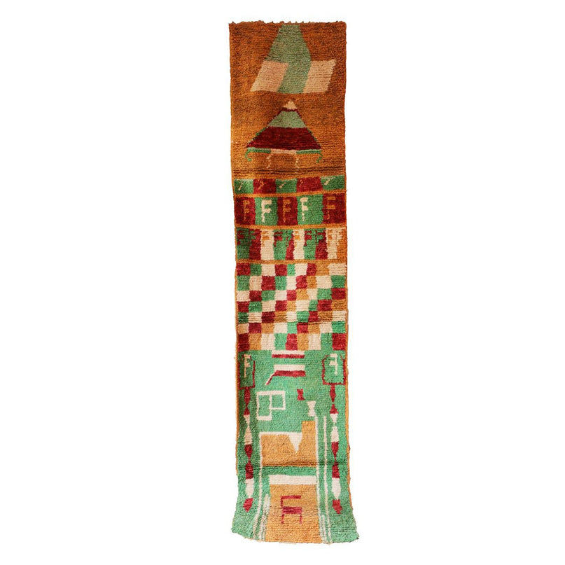 Zuiver wollen Marokkaans Berber halkleed 84 x 388 cm