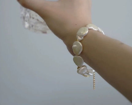 Unieke barokke parelmuntkralenarmband