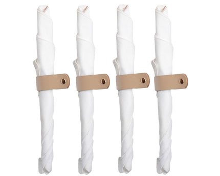 Set van 4 rondes faux lederen handdoek