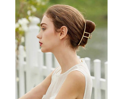 Minimalistische lijn grote klauw metalen haarclips