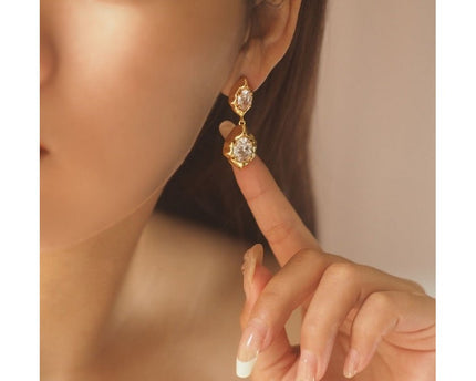 Vintage Rock Stone Design Sparkling -oorbellen