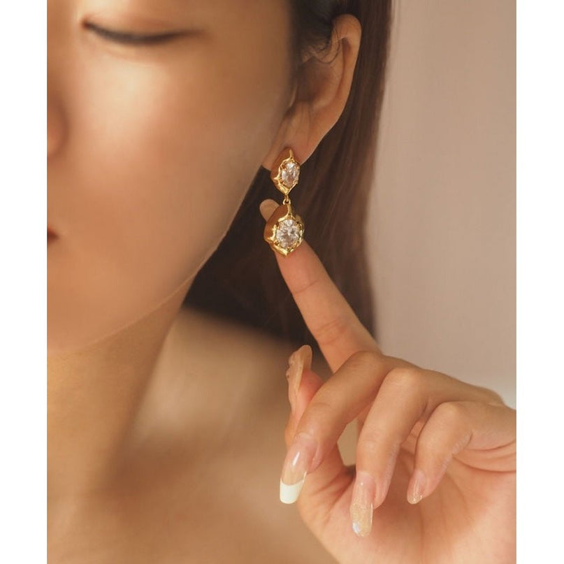 Vintage Rock Stone Design Sparkling -oorbellen