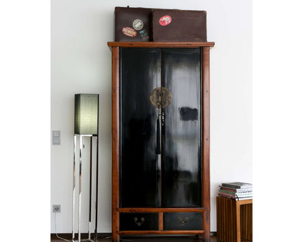 Staande lamp "Alfa", moderne vloerlamp gemaakt van metaal en textiel in chroom/donkergrijs, met E27 -aansluiting, 150,5 cm hoog, chique lamp voor gang, woonkamer en kantoor