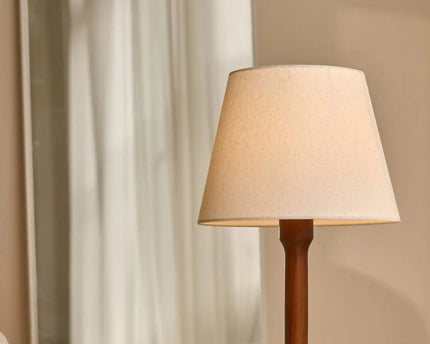 Nova Kastanjebruine Lamp met Houten Voet | Stijlvolle woonkamer- en slaapkamerverlichting