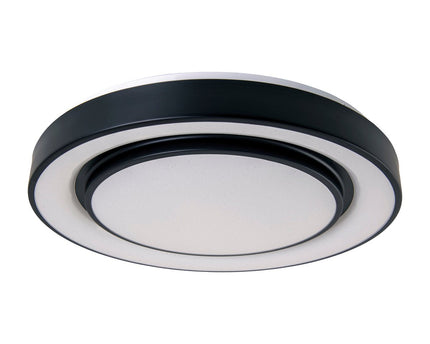 LED -plafondlamp "Monterey" Ø 47,5 cm, vele functies, gemaakt van metaal en plastic in het zwart, met geïntegreerde LED's, verlichting voor woonkamers, gang of kantoor