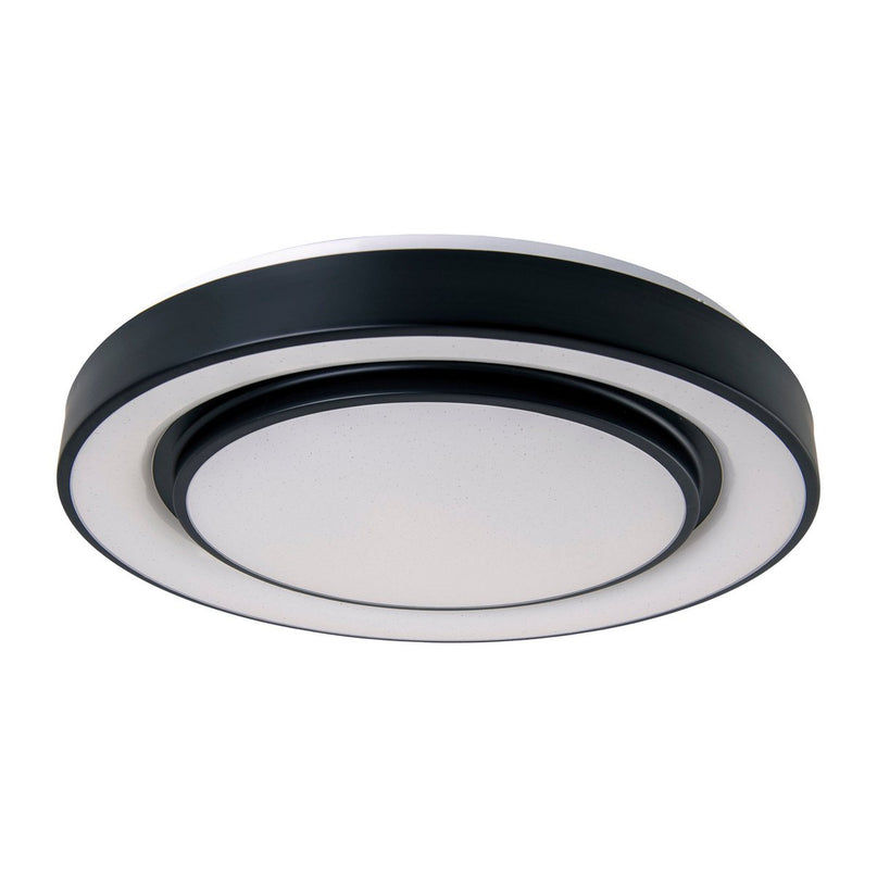 LED -plafondlamp "Monterey" Ø 47,5 cm, vele functies, gemaakt van metaal en plastic in het zwart, met geïntegreerde LED's, verlichting voor woonkamers, gang of kantoor