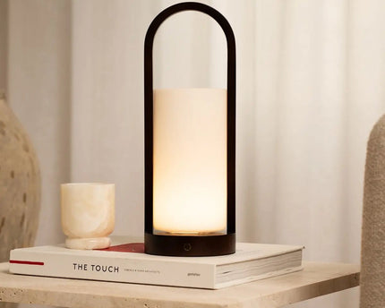 Evie Donkerbruine Oplaadbare Houten Tafellamp – Dimbaar & Snoerloos