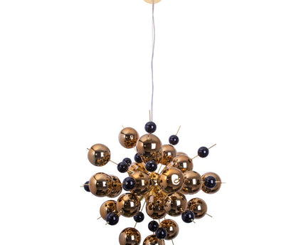 Hanger lamp "explosie" van metaal en glas, G9 -versies, hangende lamp voor eetkamer, woonkamer, gang of kantoor, Øca. 65 cm