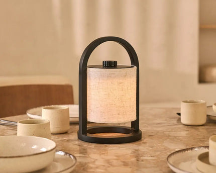 River Black draadloze houten lamp – Oplaadbaar en dimbaar
