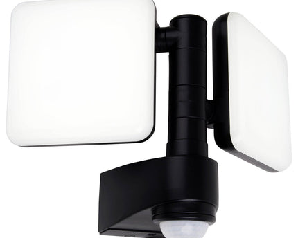 LED externe wandlamp "Jaro" met 360 ° bewegingsdetector, gemaakt van plastic in antraciet, met geïntegreerde LED