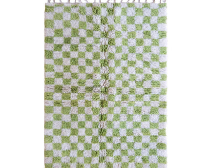 Berber geruit wollen vloerkleed 153 x 244 cm