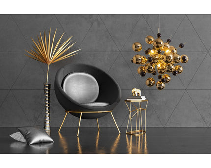 Hanger lamp "explosie" van metaal en glas, G9 -versies, hangende lamp voor eetkamer, woonkamer, gang of kantoor, Øca. 65 cm