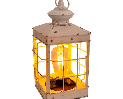 LED Decoratie Solar Light Lantern 31,5 cm hoog, antiek wit, gemaakt van metaal en plastic, LED geïntegreerd, voor buiten