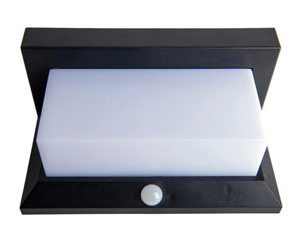 LED Solar Buitenwandlamp met bewegingsdetector, voor buiten, wandlamp - Plastic in zwart, met geïntegreerde LED