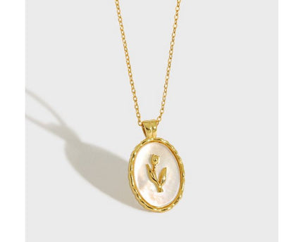 Tijdloze dweil tulpen hanger ketting