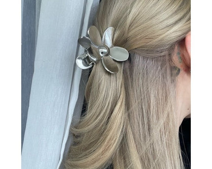 Levendige bloem klauw metalen haar clips-goud n zilver