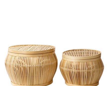 Bijzettafel | Salontafel | Tafelmand BATAVIA van Bamboe (2 maten)