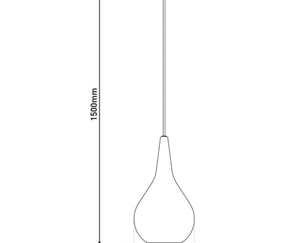 Hanger lamp "gota", retro klassieke hanglamp gemaakt van zwart rookglas Ø 25 cm, met E27 -versies, 150 hoog, ideaal voor eetkamer, woonkamer en keuken.