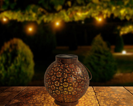 2 Set LED Decoratie Zonnelicht Ø 18 cm Buiten Decoratie gemaakt van metaal in brons met geïntegreerde LED's