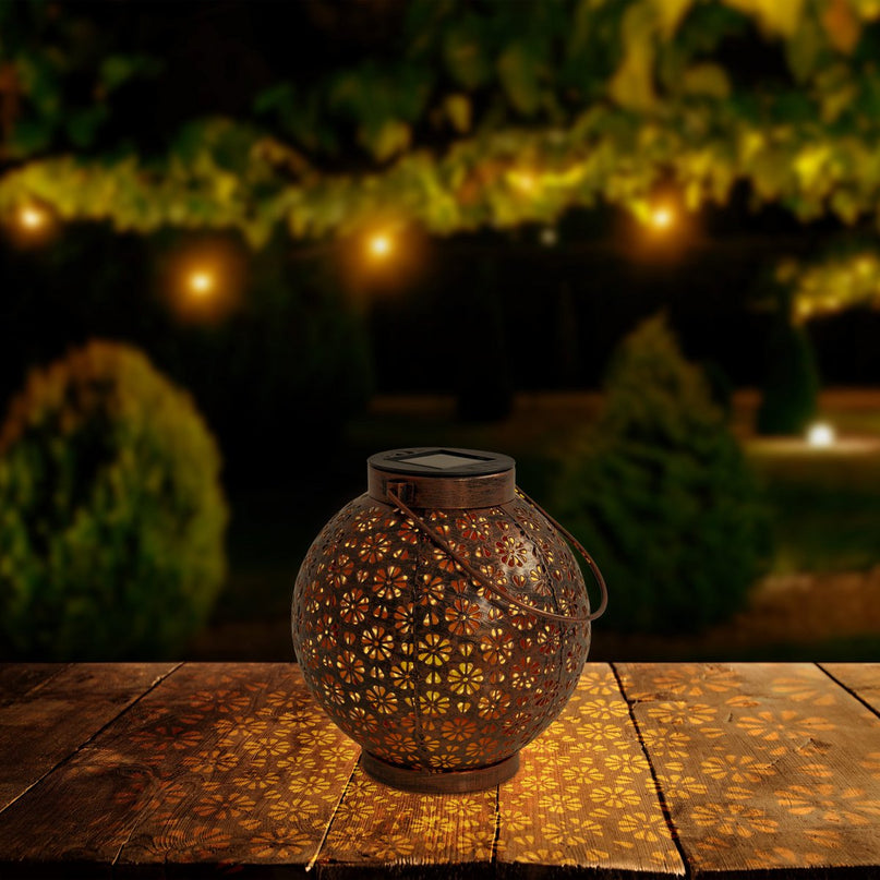 2 Set LED Decoratie Zonnelicht Ø 18 cm Buiten Decoratie gemaakt van metaal in brons met geïntegreerde LED's