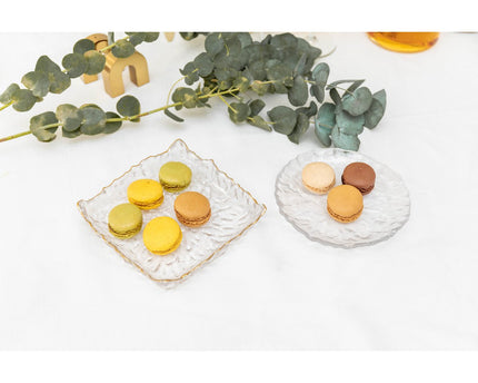 Vierkante beker met gouden vergulde rand 15,5x15.5x3,5 cm