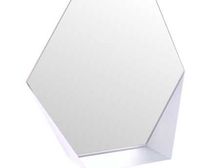 Gorillz Hive Wandspiegel met Plank - Hexagon Spiegel - 60 x 52 cm - Industrieel Wit