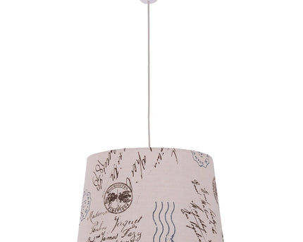 Textiel hanglamp "print", jong wonen, hangende lamp, textiel in bruin, E27 Socket, voor eetkamer, woonkamer, gang of kantoor, Ø40 cm