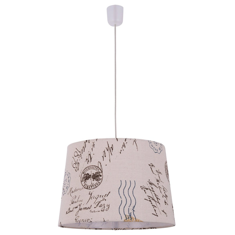 Textiel hanglamp "print", jong wonen, hangende lamp, textiel in bruin, E27 Socket, voor eetkamer, woonkamer, gang of kantoor, Ø40 cm