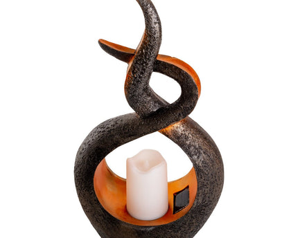 LED Solar Decol Light "Candle Flame", voor buiten, bruin plastic, geïntegreerde LED.