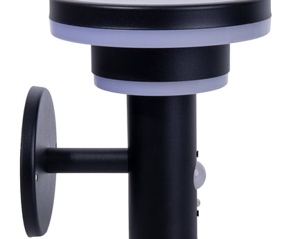 LED Solar Buitenwandlamp "Nora", voor buiten, wandlamp - metaal en plastic in het zwart, met geïntegreerde LED