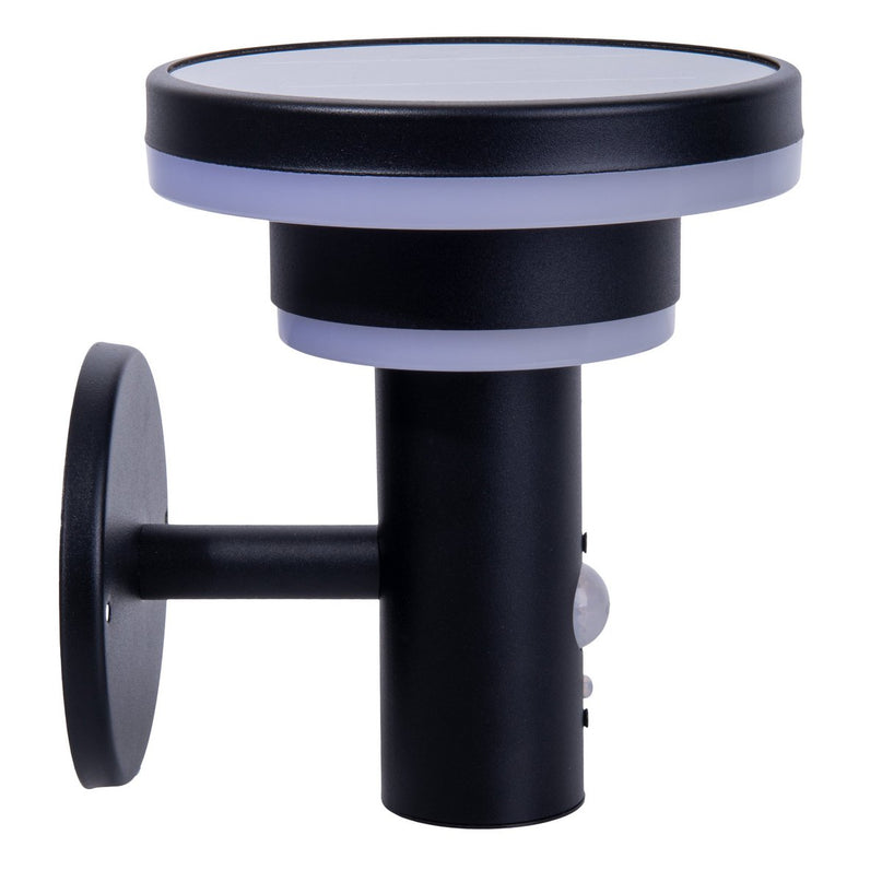 LED Solar Buitenwandlamp "Nora", voor buiten, wandlamp - metaal en plastic in het zwart, met geïntegreerde LED