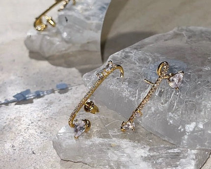 Moderne Vintage Sparkling line Ear Cuff-uit één stuk