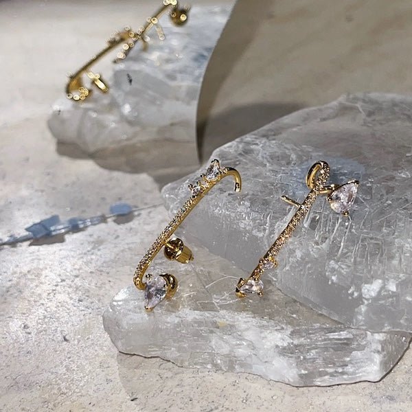 Moderne Vintage Sparkling line Ear Cuff-uit één stuk