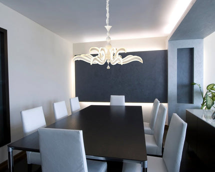 Led Crown "Ludwig" wit Ø 66 cm, met stevig geïnstalleerde LED's, metaal in wit