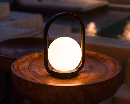 Skye Donkerbruine Houten Snoerloze Lamp | Oplaadbaar en dimbaar ontwerp