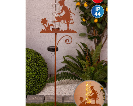LED Solar Earth Skewers H: 95 cm, voor buiten, spiesjes gemaakt van metaal en glas en plastic in bruin, met geïntegreerde LED