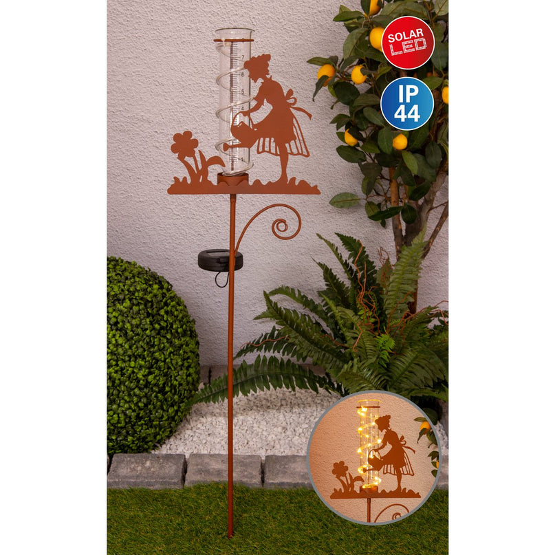 LED Solar Earth Skewers H: 95 cm, voor buiten, spiesjes gemaakt van metaal en glas en plastic in bruin, met geïntegreerde LED