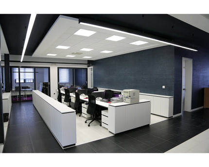 LED -insertpaneel "thore" 62x62x1cm, plafondlamp gemaakt van metaal en plastic in wit, met vaste LED's