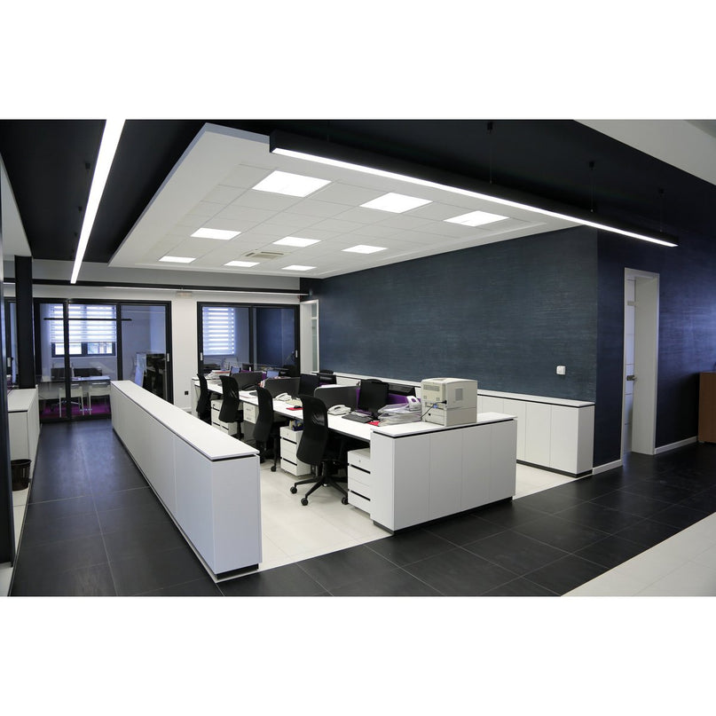 LED -insertpaneel "thore" 62x62x1cm, plafondlamp gemaakt van metaal en plastic in wit, met vaste LED's