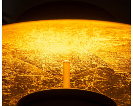 LED -plafondlamp "Firenze" metalen plafondlamp in zwart en goud, stevig geïnstalleerd, verlichting voor woonkamer, kantoor of de toegangsstang van 30 cm diameter