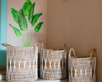 Boho wasmand | Plantenmand | Opbergmand MANDURO gemaakt van bananenvezel (3 maten)