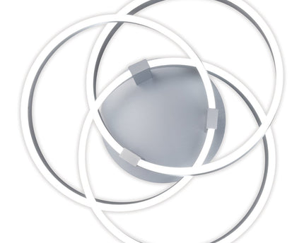 Smart Home LED plafondlicht "Divora" Ø 58 cm, plafondlamp gemaakt van metaal, aluminium geborsteld en wit plastic, met veel functies, stevig gebouwd -in LED's, verlichting voor woonkamer, eetkamerkantoor of gang