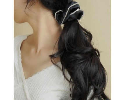 100% zijde oogverblindende haarscrunchie - 19 momme - diamantversiering