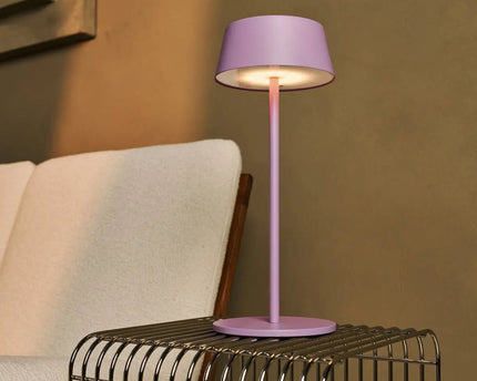 Hugo Violet Lila Oplaadbare tafellamp - Stijlvol, dimbare lamp & draadloos
