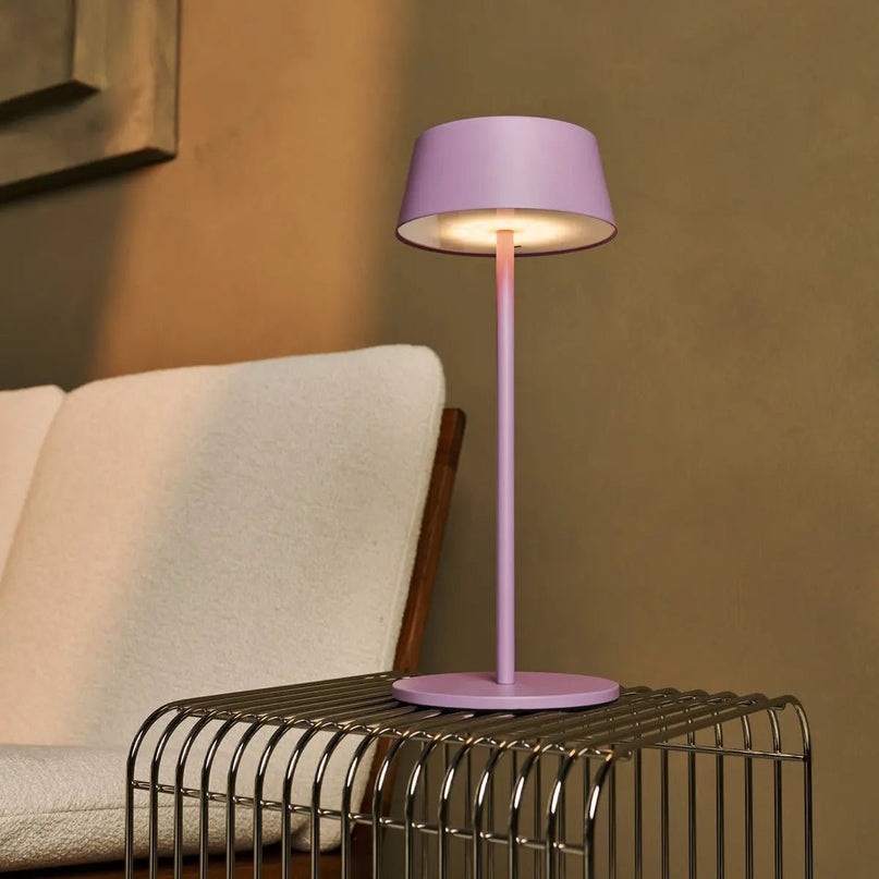 Hugo Violet Lila Oplaadbare tafellamp - Stijlvol, dimbare lamp & draadloos