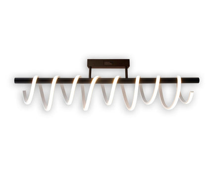 LED -plafondlicht "Belleza", moderne metalen plafondlamp en plastic in zwart en wit, met stevig gebouwd -in LED's, dimbaar, ongeveer 100 cm lang. De ideale verlichting voor woonkamer, eetkamer of keuken.